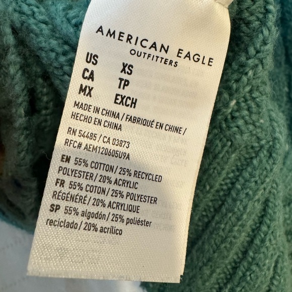 American Eagle Green Cable Knit Cardigan - Picture 5 of 5